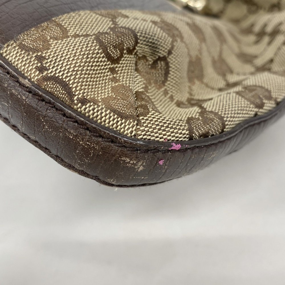 Gucci GG Canvas Sherry Line Horsebit Shoulder Bag 137388 Brown Beige Women's - Picture 7 of 11